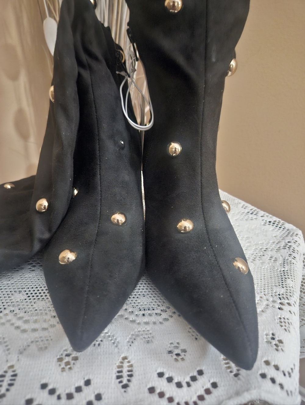 💞❤️Womens A New Day Black Studded Knee-High Boots - Wide Calf - Size 9.5💝❣️ - Picture 5 of 6